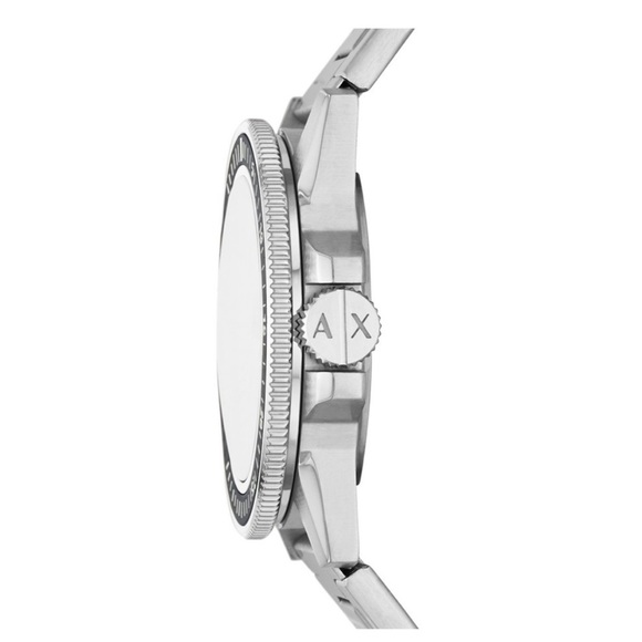ARMANI EXCHANGE Mens LEONARDO Round White Dial Stainless Steel Bracelet Watch - Picture 6 of 9